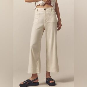 Anthropologie | The Colette Linen Blend Crop Wide-leg Pants by Maeve